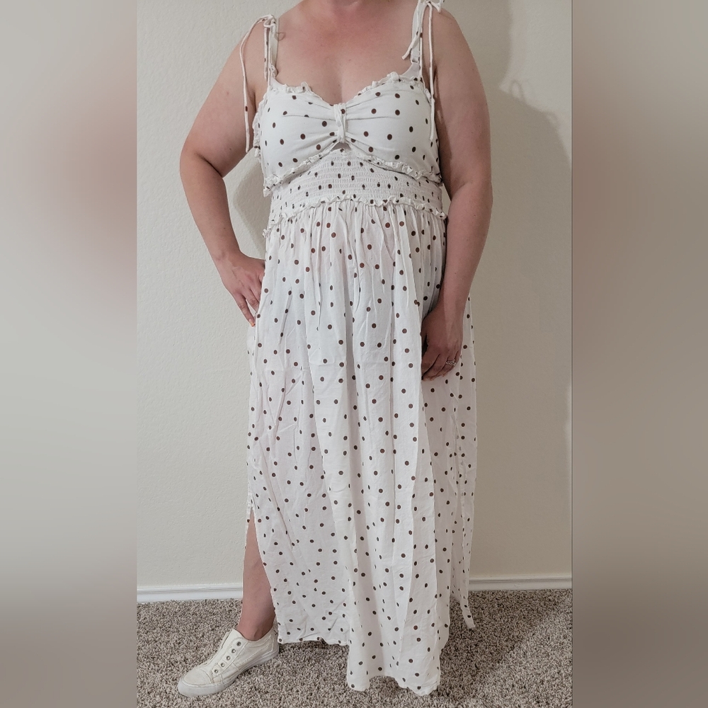 ASOS DESIGN White Polka Dot Dress